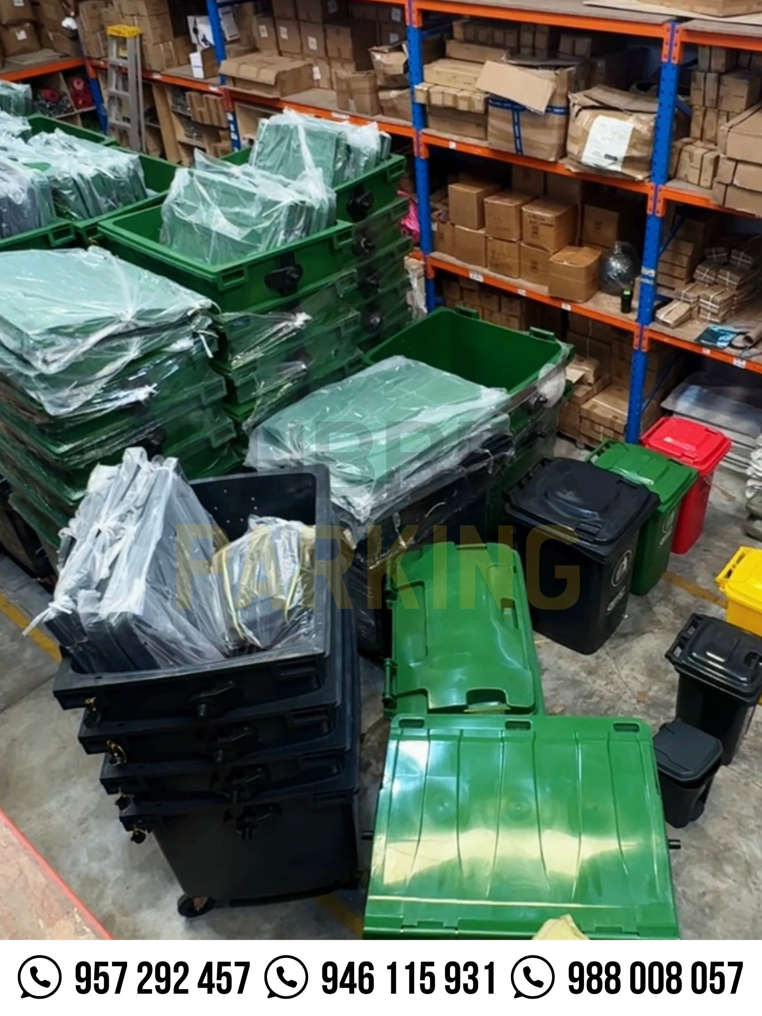 Almacén de tachos y contenedores de residuos Rubber Parking