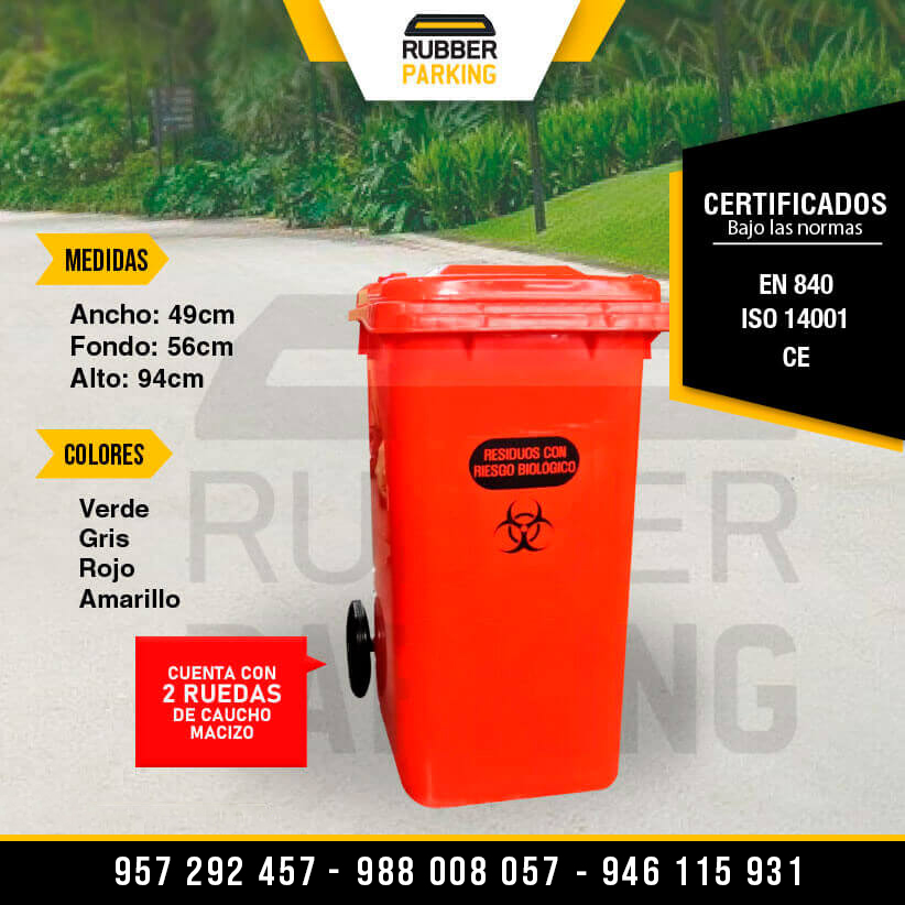Nuestro CONTENEDOR DE BASURA CON PEDAL está elaborado a base de polietileno de alta densidad.