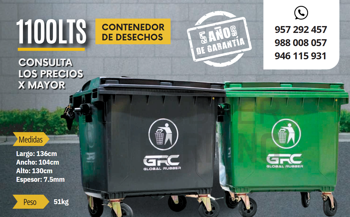 Nuestro CONTENEDOR DE BASURA CON PEDAL está elaborado a base de polietileno de alta densidad.