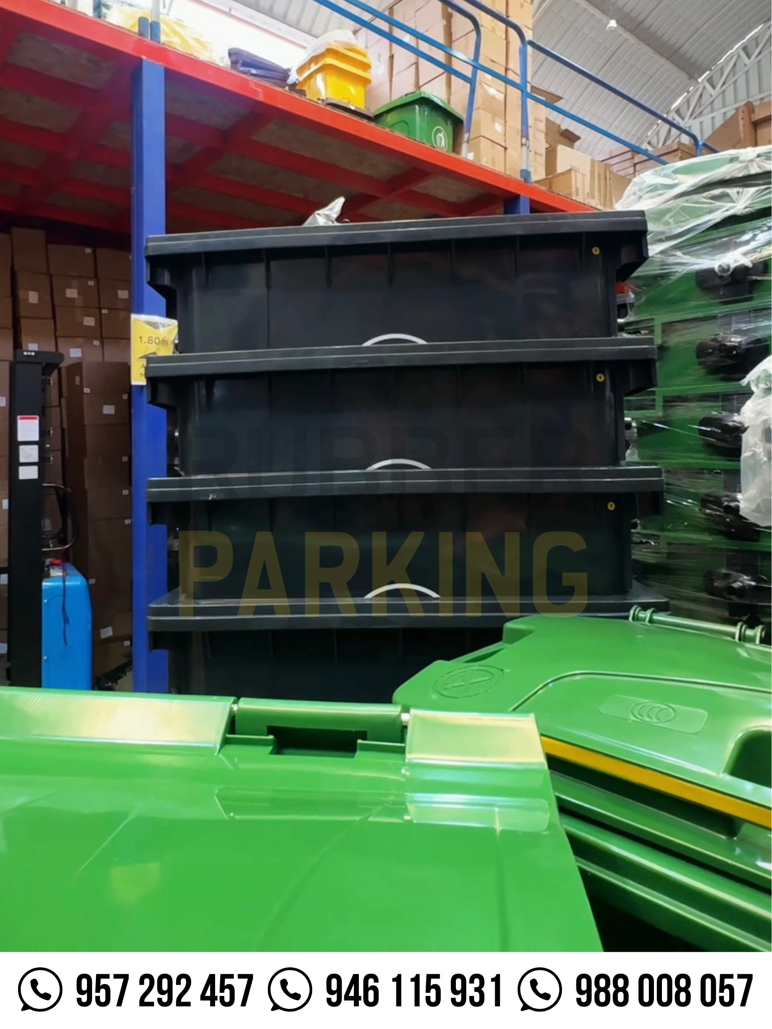 Contenedor de residuos de 660 litros Rubber Parking