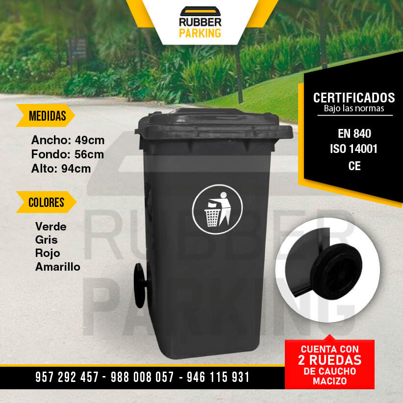 Nuestro CONTENEDOR DE BASURA CON PEDAL está elaborado a base de polietileno de alta densidad.