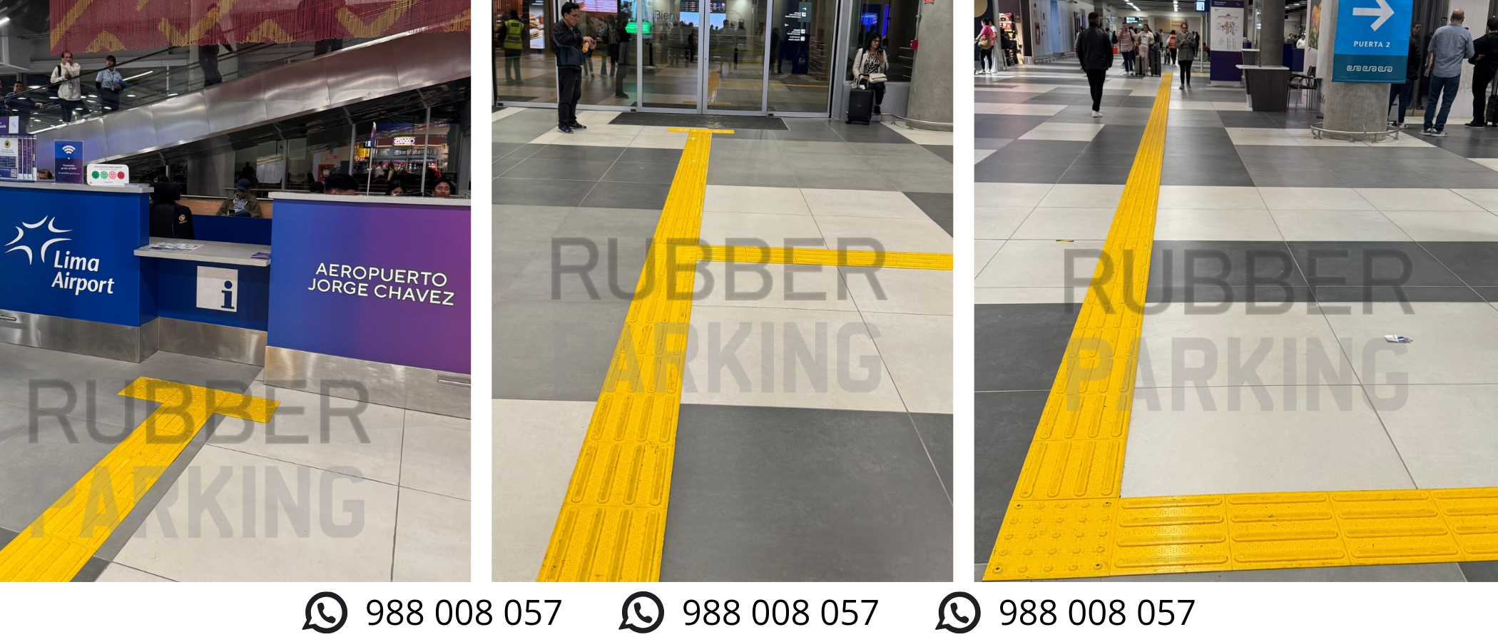 piso podotactil rubber viali en aeropuerto jorge chavez