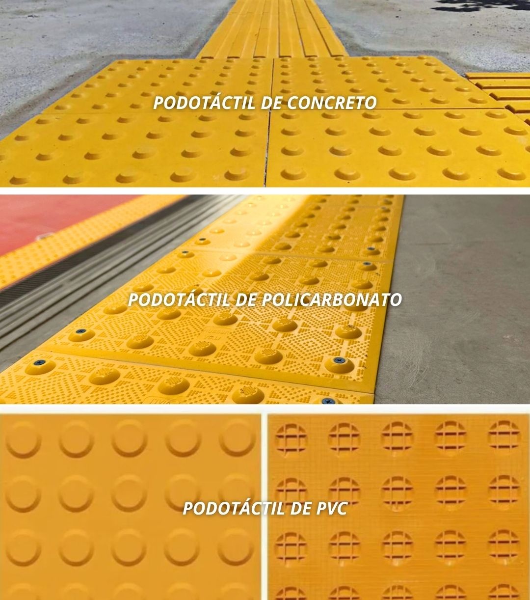 Piso podotáctil modelo SIGA direccional