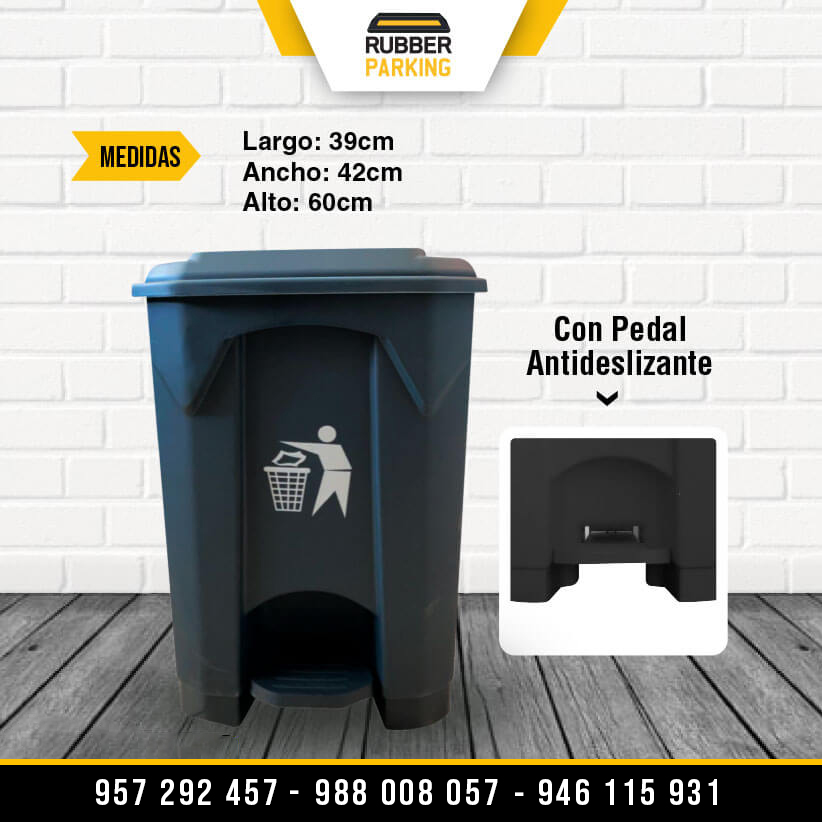 Nuestro CONTENEDOR DE BASURA CON PEDAL está elaborado a base de polietileno de alta densidad.