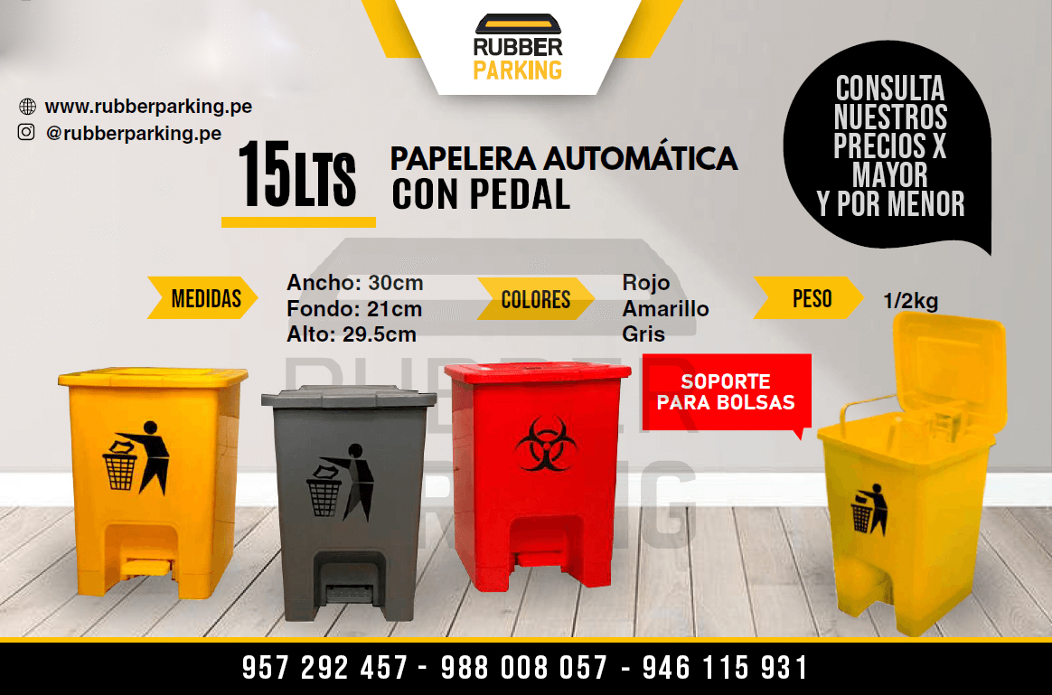 Nuestro CONTENEDOR DE BASURA CON PEDAL está elaborado a base de polietileno de alta densidad.