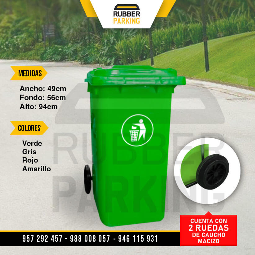 Nuestro CONTENEDOR DE BASURA CON PEDAL está elaborado a base de polietileno de alta densidad.