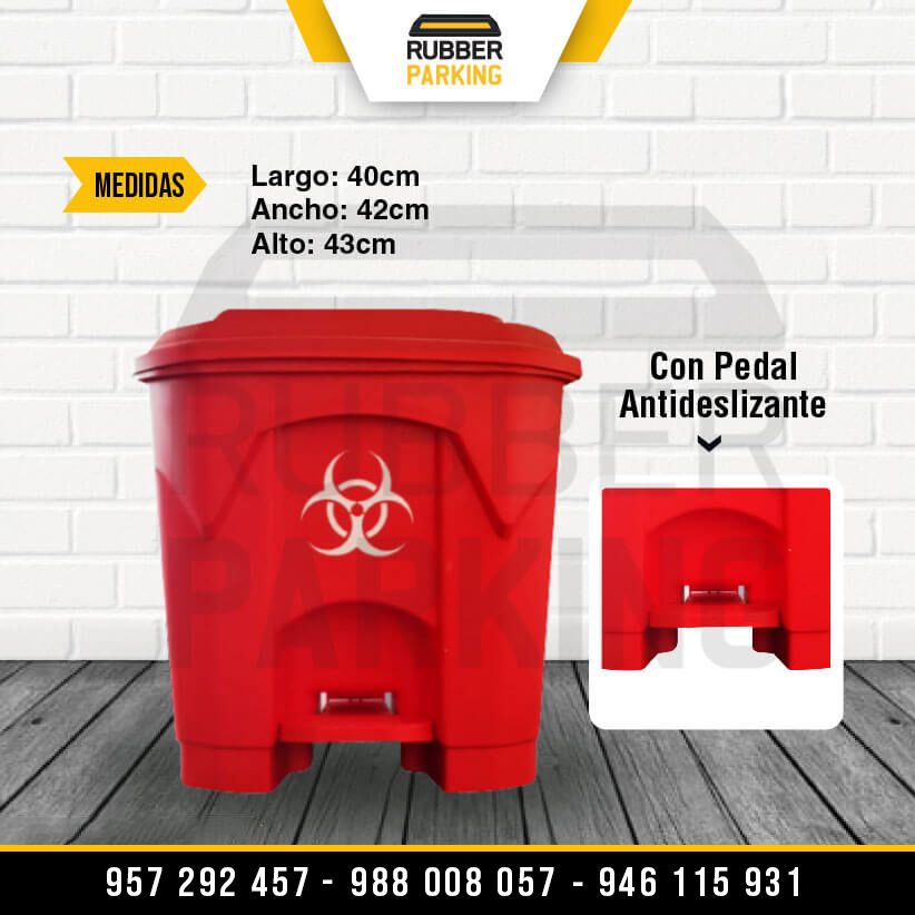 Nuestro CONTENEDOR DE BASURA CON PEDAL está elaborado a base de polietileno de alta densidad.