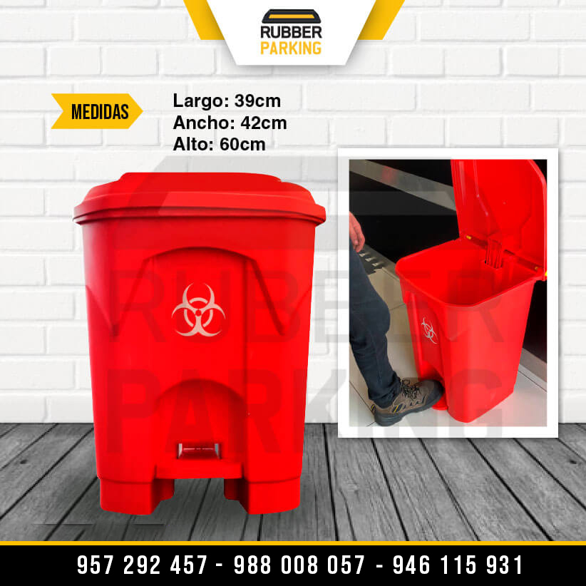 Nuestro CONTENEDOR DE BASURA CON PEDAL está elaborado a base de polietileno de alta densidad.